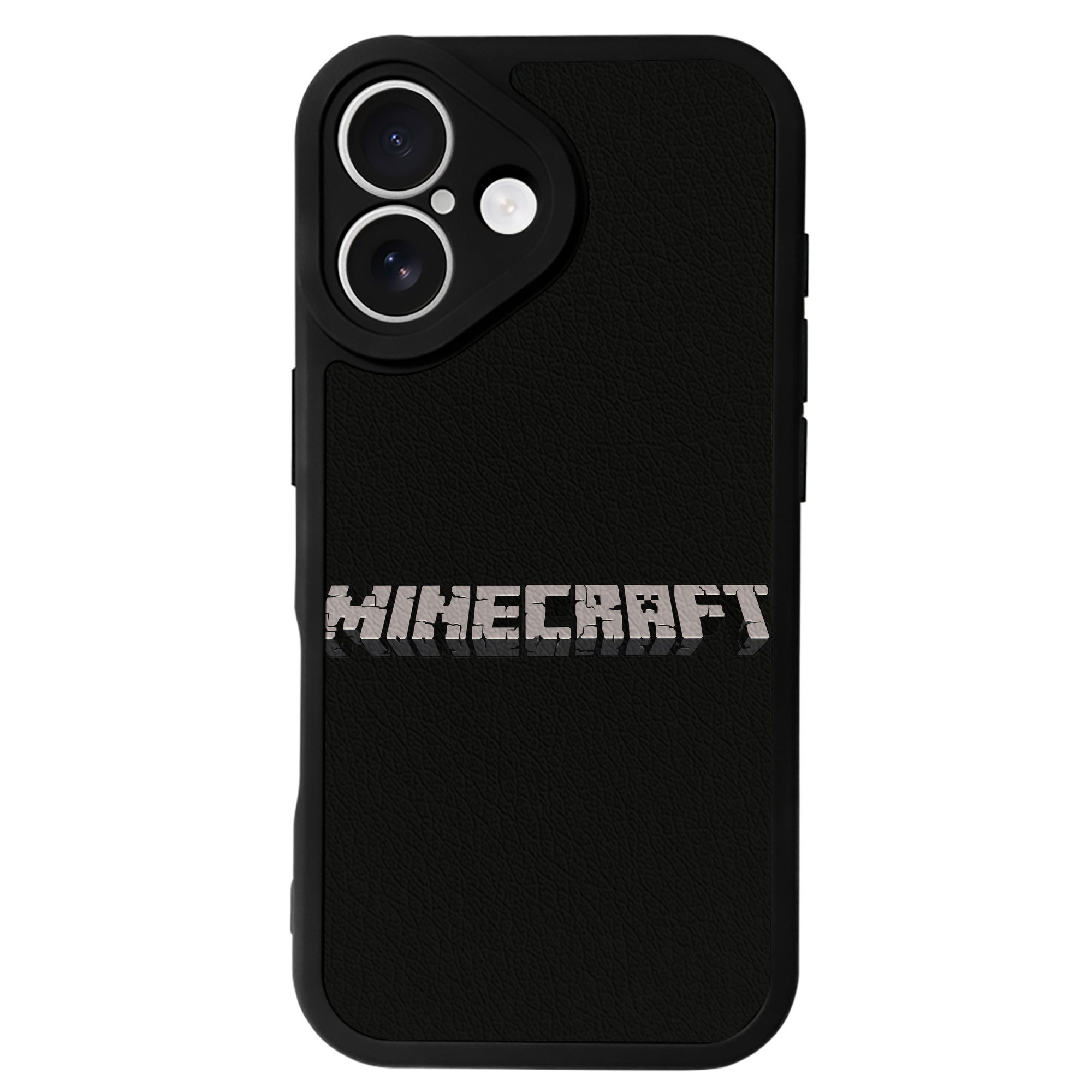 （画像用） マインクラフト ブロックの世界 Minecraft MC Block world 【iPhone 16シリーズ対応】シリコンスマホケース（レザー調） 材質：シリコン